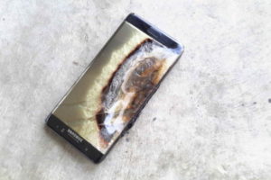 An exploded Note 7 handset